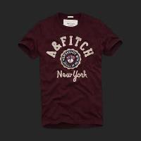 heren abercrombie and fitch korte tees new york adirondack mtn donkerrood Nieuwe Aankomst 3f839445